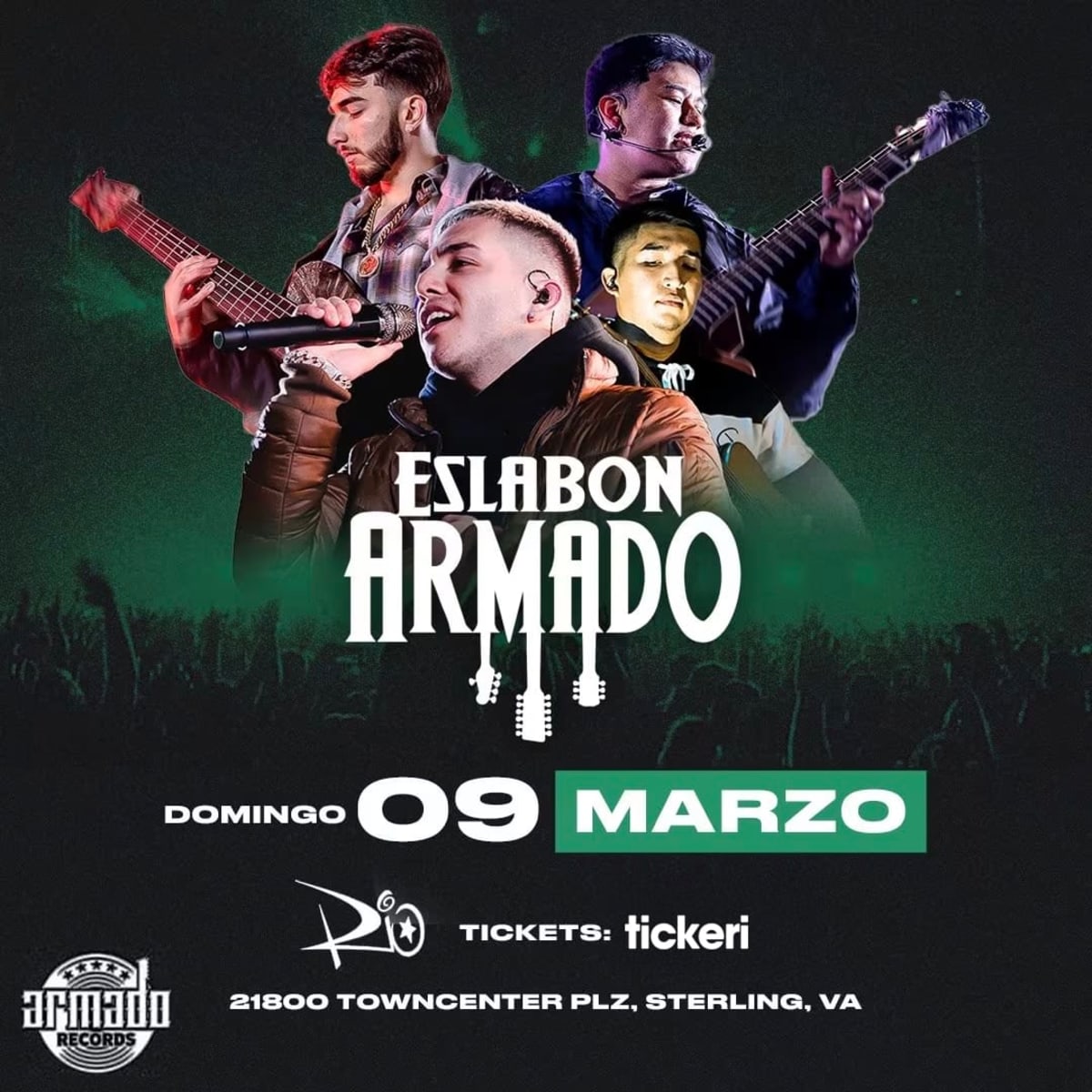 Eslabon Armado live tour poster 2026